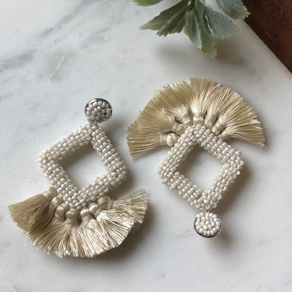 NWOT!! The Isabella - Fringe Beaded Drop Earrings - Picture 2 of 4